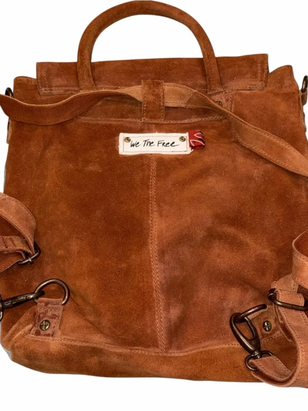 Free People We The Free Paris Suede Convertible Backpack Purse Bag